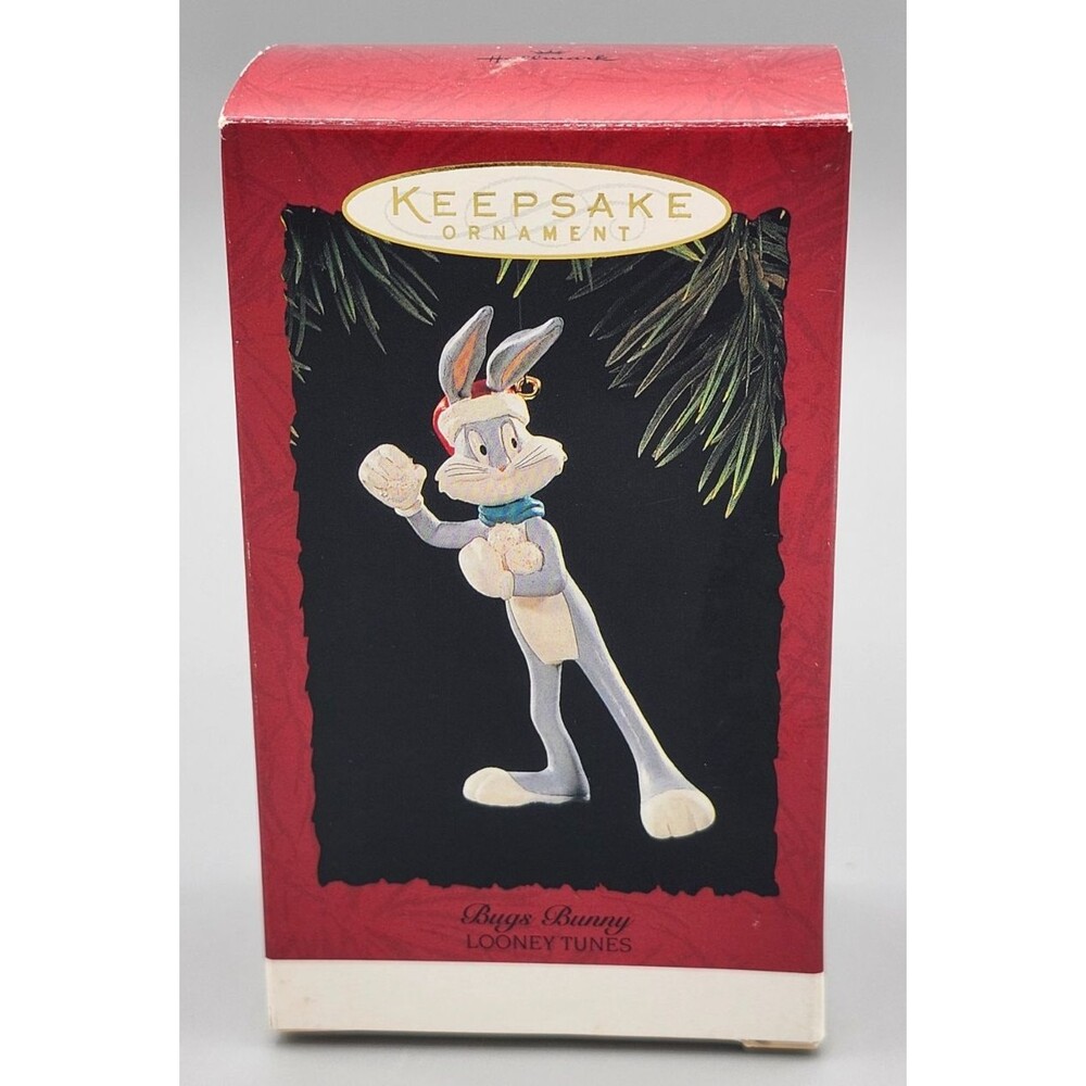 Vintage 1995 Bugs Bunny Hallmark Looney Tunes Christmas Ornament Rabbit Snowball